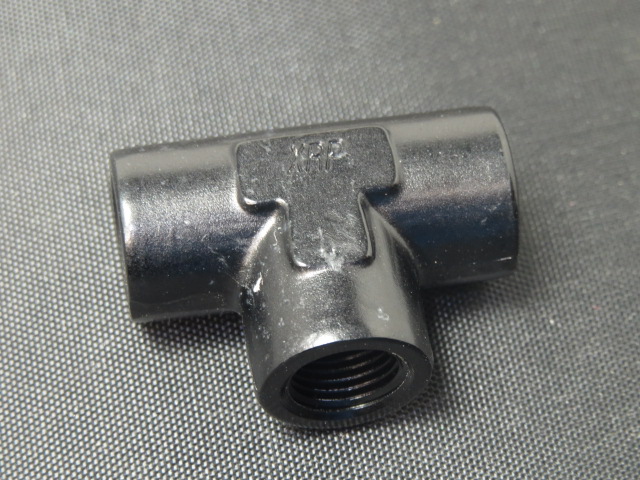 (image for) 1" Female Pipe Tee - Aluminum - Black Anodized - Click Image to Close